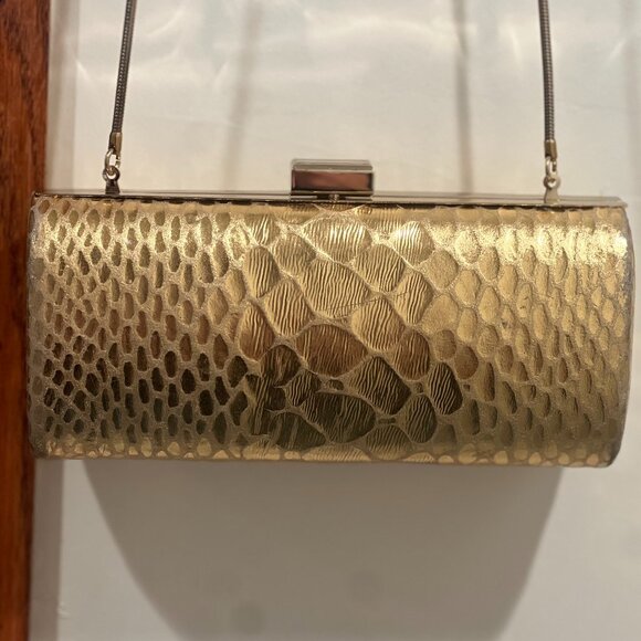 Inge Christopher snakeskin gold clutch - Picture 2 of 5